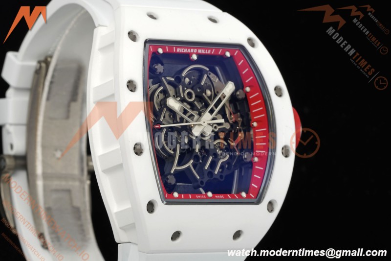 Richard Mille - RM055 Bubba Watson Asia Edition CER/RU Wht/Red Rehaut Skeleton APSF RMUL2 | Richard Mille - RM055 버바 왓슨 아시아 에디션 CER/RU Wht/Red Rehaut 스켈레톤 APSF RMUL2