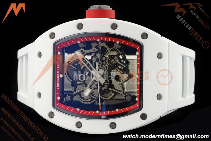 Richard Mille - RM055 Bubba Watson Asia Edition CER/RU Wht/Red Rehaut Skeleton APSF RMUL2 | Richard Mille - RM055 버바 왓슨 아시아 에디션 CER/RU Wht/Red Rehaut 스켈레톤 APSF RMUL2