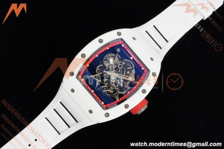 Richard Mille - RM055 Bubba Watson Asia Edition CER/RU Wht/Red Rehaut Skeleton APSF RMUL2