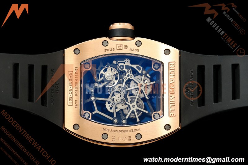 Richard Mille - RM035 Americas Rafael Nadal "Gold Toro" RG/RU Blk/Ske ZF RMUL1