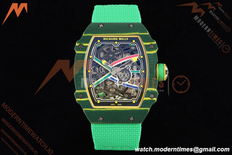 Richard Mille - RM67-02 Custom Made Wayde van Niekerk Green NTPT FC/NY Grn/Blk Skeleton VAF CRMA7 | Richard Mille - RM67-02 맞춤 제작 Wayde van Niekerk 그린 NTPT FC/NY Grn/Blk 스켈레톤 VAF CRMA7