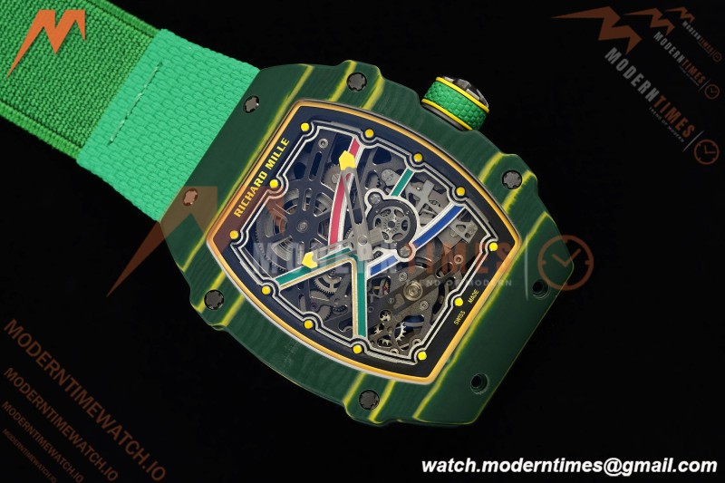Richard Mille - RM67-02 Custom Made Wayde van Niekerk Green NTPT FC/NY Grn/Blk Skeleton VAF CRMA7 | Richard Mille - RM67-02 맞춤 제작 Wayde van Niekerk 그린 NTPT FC/NY Grn/Blk 스켈레톤 VAF CRMA7