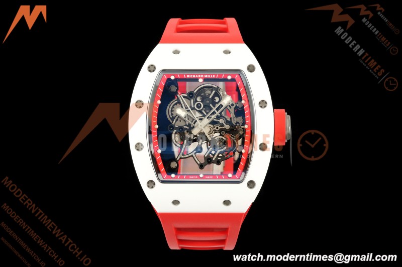 Richard Mille - RM055 Bubba Watson Asia Edition White CER/RU Blk/Red Rehaut Skeleton APSF RMUL2