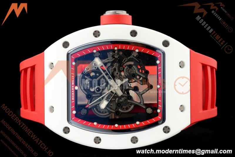 Richard Mille - RM055 Bubba Watson Asia Edition White CER/RU Blk/Red Rehaut Skeleton APSF RMUL2