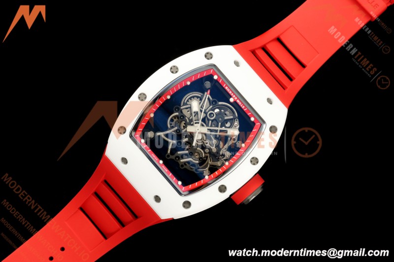 Richard Mille - RM055 Bubba Watson Asia Edition White CER/RU Blk/Red Rehaut Skeleton APSF RMUL2