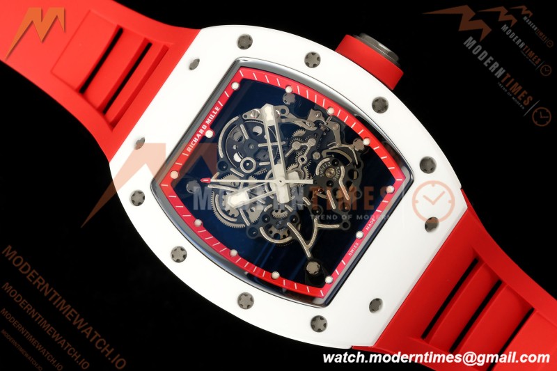 Richard Mille - RM055 Bubba Watson Asia Edition White CER/RU Blk/Red Rehaut Skeleton APSF RMUL2