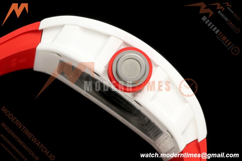 Richard Mille - RM055 Bubba Watson Asia Edition White CER/RU Blk/Red Rehaut Skeleton APSF RMUL2