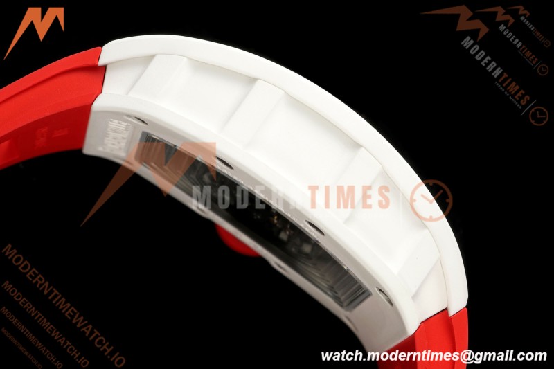 Richard Mille - RM055 Bubba Watson Asia Edition White CER/RU Blk/Red Rehaut Skeleton APSF RMUL2