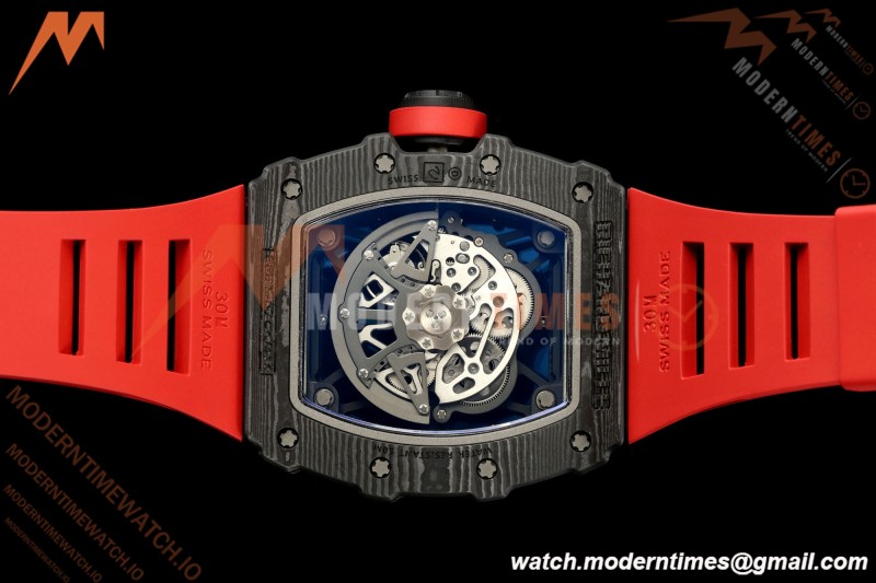 Richard Mille - RM35-02 Custom Made Black NTPT FC/RU Red/Blk Skeleton VPF RMAL1 Free Sprung