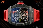 Richard Mille - RM35-02 Custom Made Black NTPT FC/RU Red/Blk Skeleton VPF RMAL1 Free Sprung