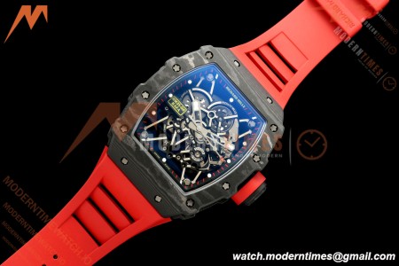 Richard Mille - RM35-02 Custom Made Black NTPT FC/RU Red/Blk Skeleton VPF RMAL1 Free Sprung