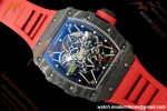 Richard Mille - RM35-02 Custom Made Black NTPT FC/RU Red/Blk Skeleton VPF RMAL1 Free Sprung