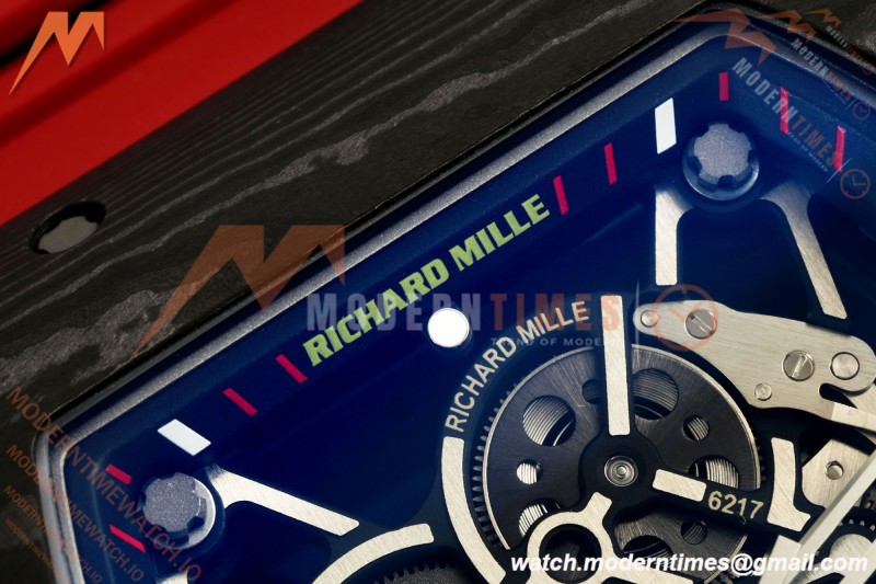 Richard Mille - RM35-02 Custom Made Black NTPT FC/RU Red/Blk Skeleton VPF RMAL1 Free Sprung