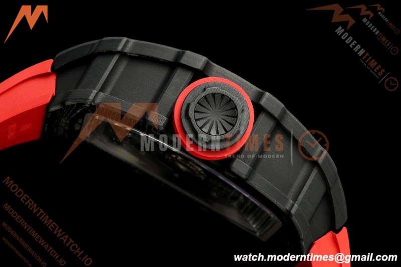 Richard Mille - RM35-02 Custom Made Black NTPT FC/RU Red/Blk Skeleton VPF RMAL1 Free Sprung