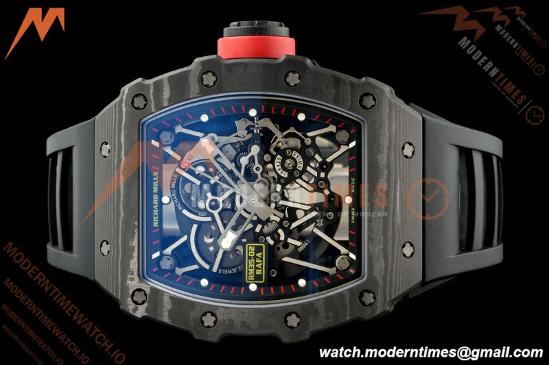 Richard Mille - RM35-02 Custom Made Black NTPT FC/RU Blk/Blk Skeleton VPF RMAL1 Free Sprung