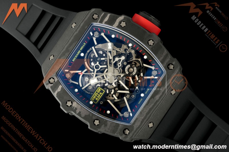 Richard Mille - RM35-02 Custom Made Black NTPT FC/RU Blk/Blk Skeleton VPF RMAL1 Free Sprung