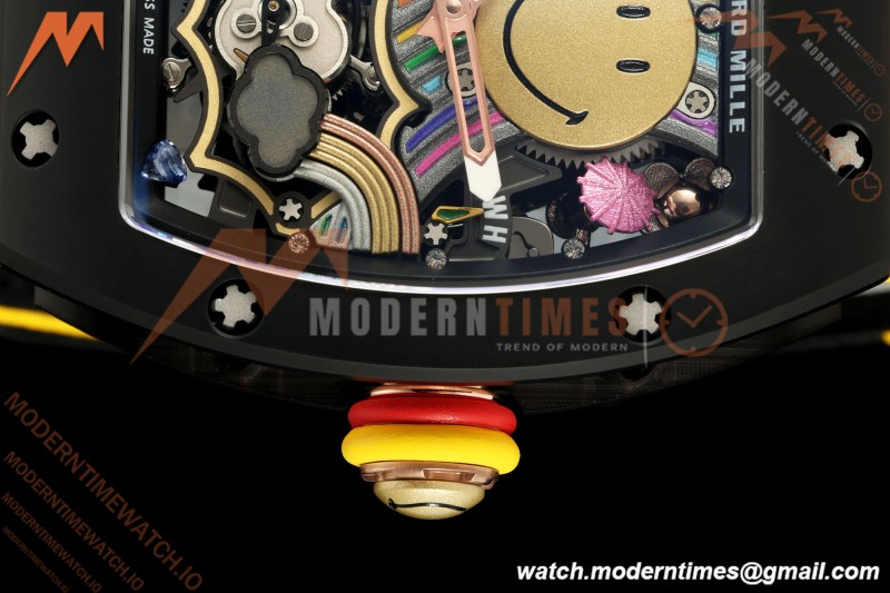 Richard Mille - RM88 Smiley Black Ceramic Velcro Yellow Nylon Strap Skeleton Dial RMF Tourbillon