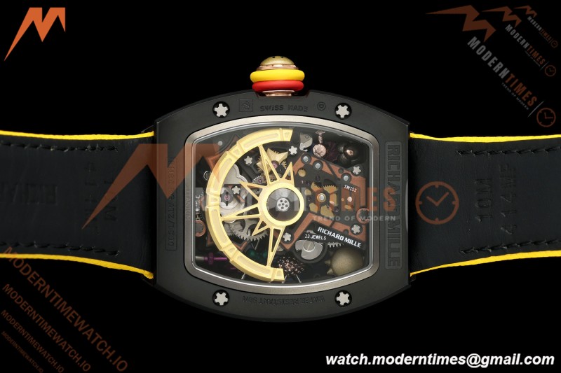 Richard Mille - RM88 Smiley Black Ceramic Velcro Yellow Nylon Strap Skeleton Dial RMF Tourbillon