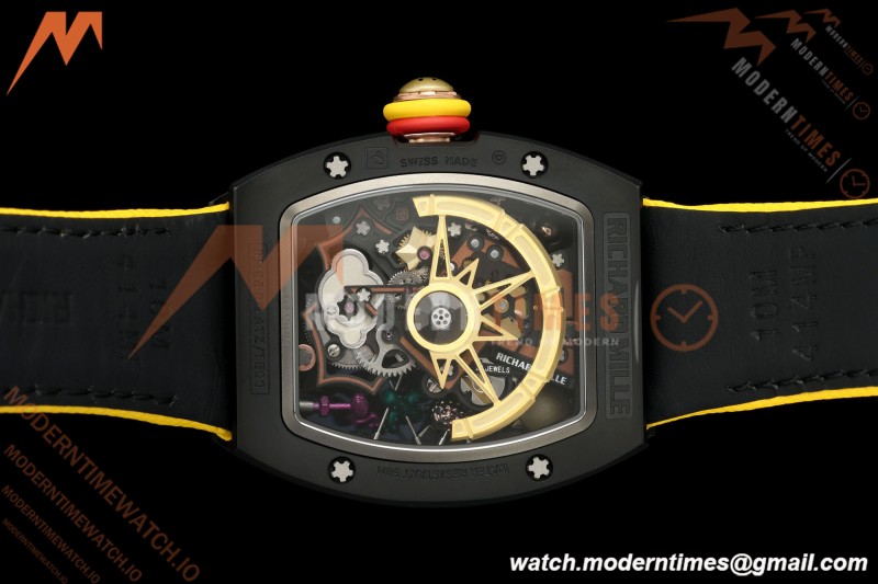 Richard Mille - RM88 Smiley Black Ceramic Velcro Yellow Nylon Strap Skeleton Dial RMF Tourbillon