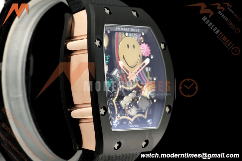 Richard Mille - RM88 Smiley Black Ceramic Velcro Black Nylon Strap Skeleton Dial RMF Tourbillon