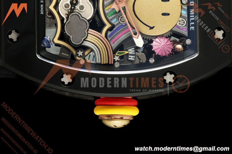 Richard Mille - RM88 Smiley Black Ceramic Velcro Black Nylon Strap Skeleton Dial RMF Tourbillon
