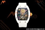 Richard Mille - RM88 Smiley White Ceramic Velcro White Nylon Strap Skeleton Dial RMF Tourbillon