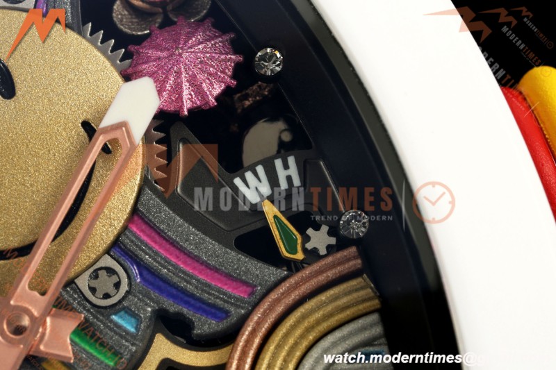Richard Mille - RM88 Smiley White Ceramic Velcro White Nylon Strap Skeleton Dial RMF Tourbillon