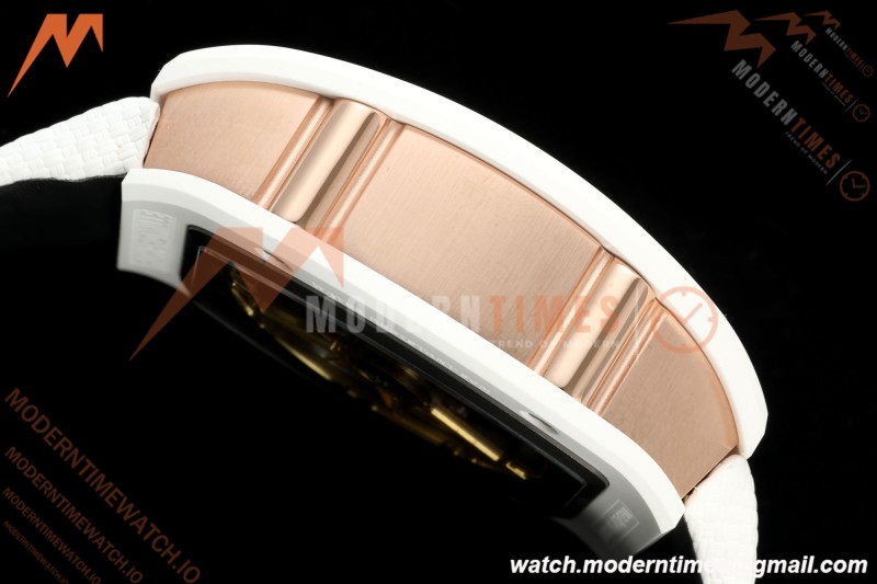 Richard Mille - RM88 Smiley White Ceramic Velcro White Nylon Strap Skeleton Dial RMF Tourbillon