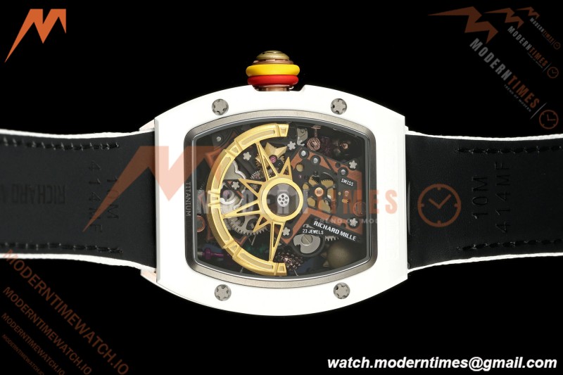 Richard Mille - RM88 Smiley White Ceramic Velcro White Nylon Strap Skeleton Dial RMF Tourbillon