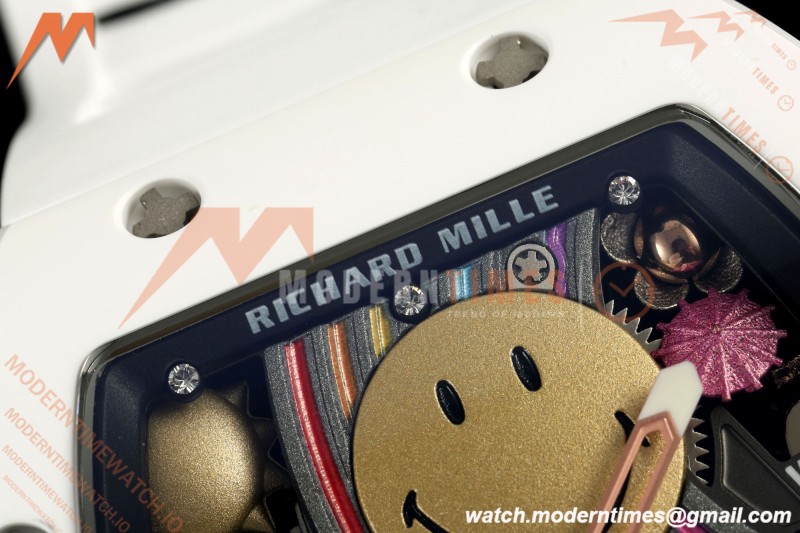 Richard Mille - RM88 Smiley White Ceramic White Rubber Strap Skeleton Dial RMF Tourbillon