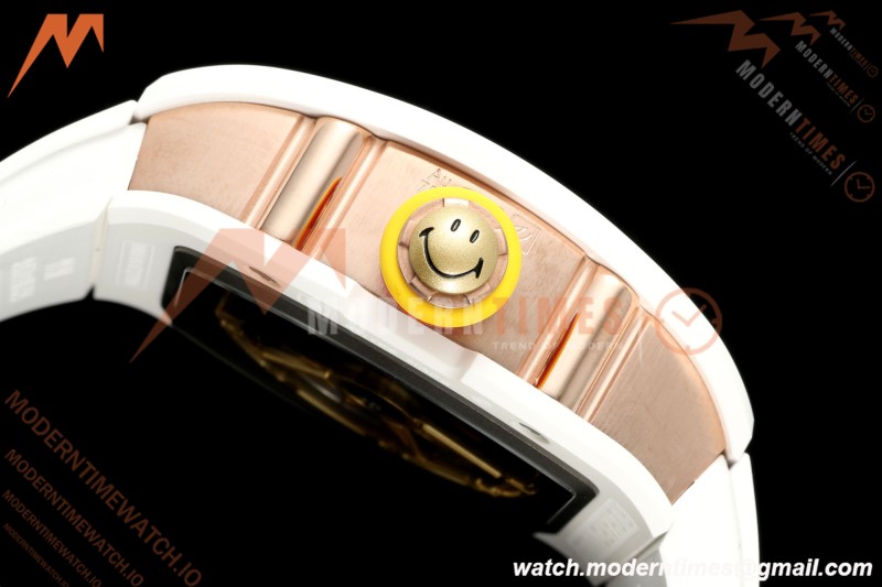 Richard Mille - RM88 Smiley White Ceramic White Rubber Strap Skeleton Dial RMF Tourbillon