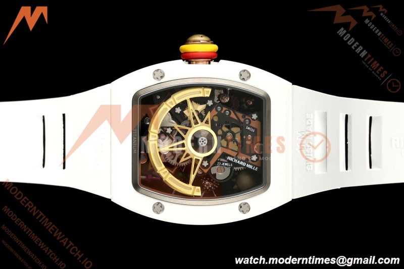 Richard Mille - RM88 Smiley White Ceramic White Rubber Strap Skeleton Dial RMF Tourbillon