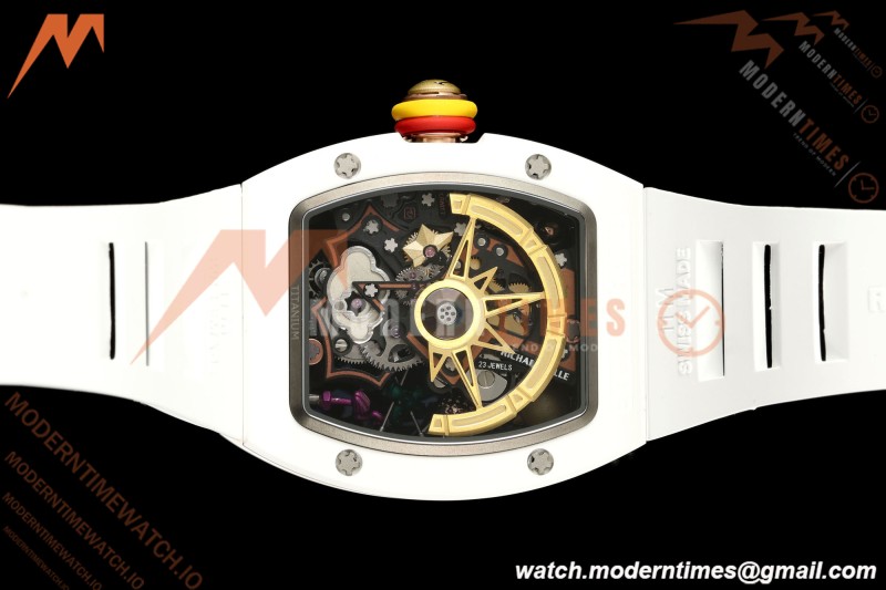 Richard Mille - RM88 Smiley White Ceramic White Rubber Strap Skeleton Dial RMF Tourbillon