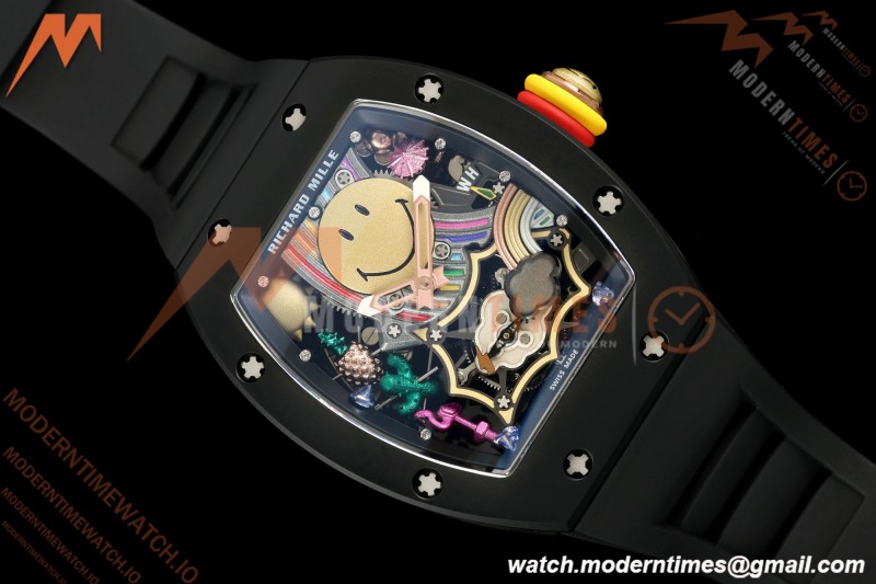 Richard Mille - RM88 Smiley Black Ceramic Black Rubber Strap Skeleton Dial RMF Tourbillon