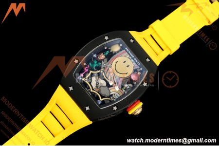 Richard Mille - RM88 Smiley Black Ceramic Yellow Rubber Strap Skeleton Dial RMF Tourbillon