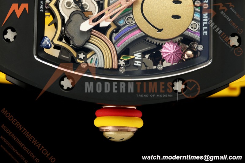 Richard Mille - RM88 Smiley Black Ceramic Yellow Rubber Strap Skeleton Dial RMF Tourbillon