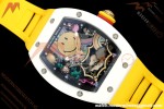 Richard Mille - RM88 Smiley White Ceramic Yellow Rubber Strap Skeleton Dial RMF Tourbillon | 리차드 밀 - RM88 스마일리 화이트 세라믹 옐로우 러버 스트랩 스켈레톤 다이얼 RMF 투르비용
