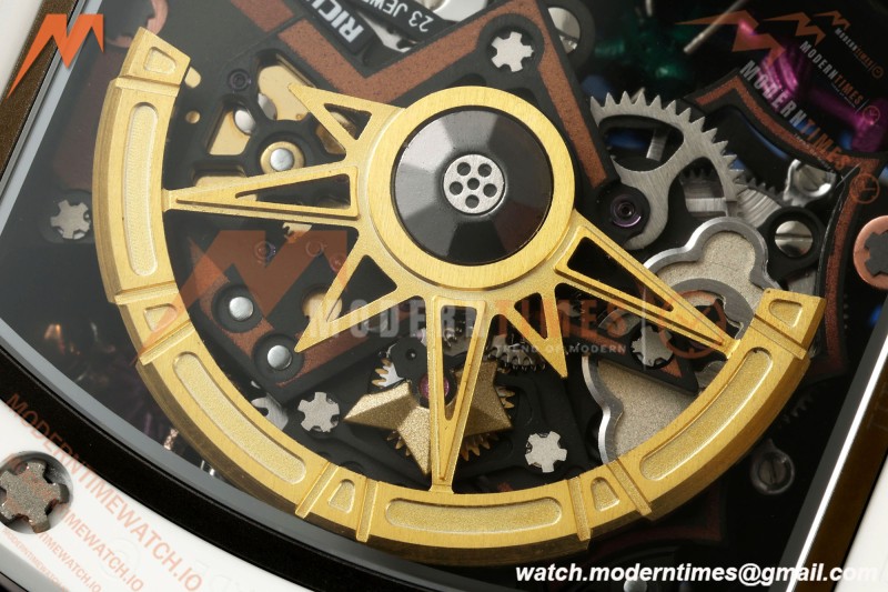 Richard Mille - RM88 Smiley White Ceramic Yellow Rubber Strap Skeleton Dial RMF Tourbillon | 리차드 밀 - RM88 스마일리 화이트 세라믹 옐로우 러버 스트랩 스켈레톤 다이얼 RMF 투르비용