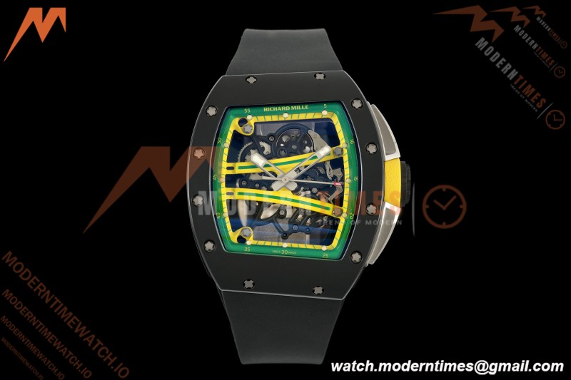 Richard Mille - RM061 Yohan Blake Black Ceramic Blk/Grn/Yelw Skeleton RF Free Sprung Titanium RMUL2