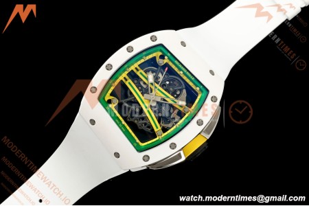 Richard Mille - RM061 Asian Limited Edition White Ceramic Wht/Grn/Yelw Skeleton RF Free Sprung Titanium RMUL2 | 리차드 밀 - RM061 아시아 한정판 화이트 세라믹 화이트/그린/옐로우 스켈레톤 RF 프리 스프링 티타늄 RMUL2