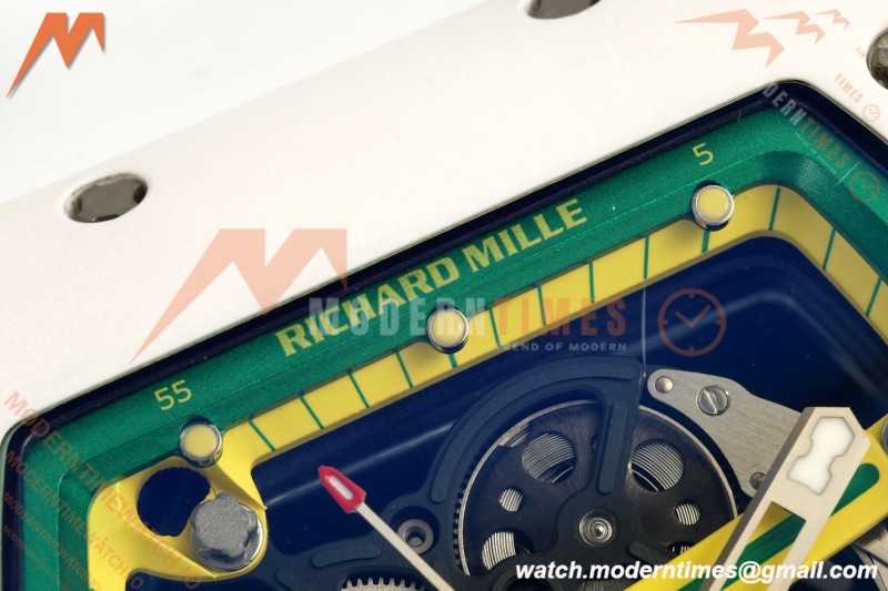Richard Mille - RM061 Asian Limited Edition White Ceramic Wht/Grn/Yelw Skeleton RF Free Sprung Titanium RMUL2 | 리차드 밀 - RM061 아시아 한정판 화이트 세라믹 화이트/그린/옐로우 스켈레톤 RF 프리 스프링 티타늄 RMUL2