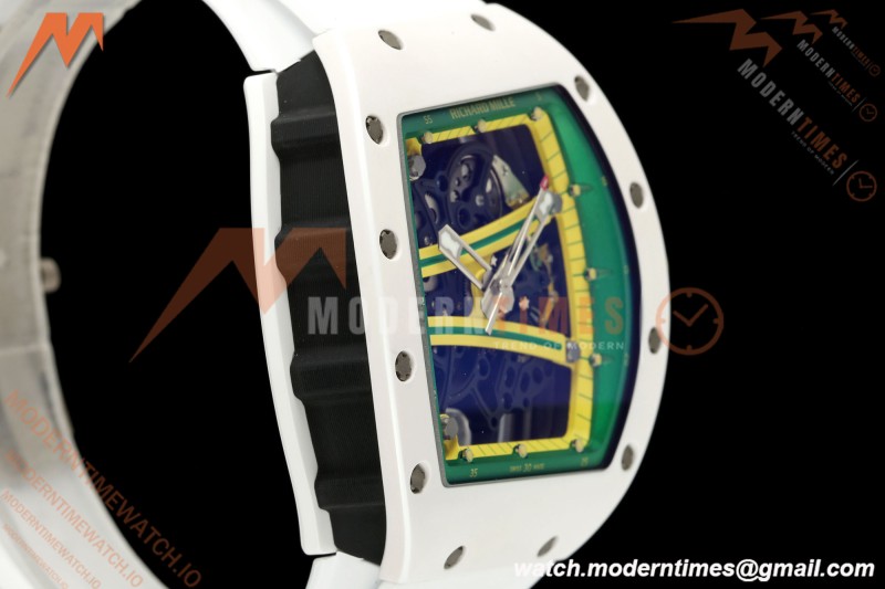 Richard Mille - RM061 Asian Limited Edition White Ceramic Wht/Grn/Yelw Skeleton RF Free Sprung Titanium RMUL2 | 리차드 밀 - RM061 아시아 한정판 화이트 세라믹 화이트/그린/옐로우 스켈레톤 RF 프리 스프링 티타늄 RMUL2