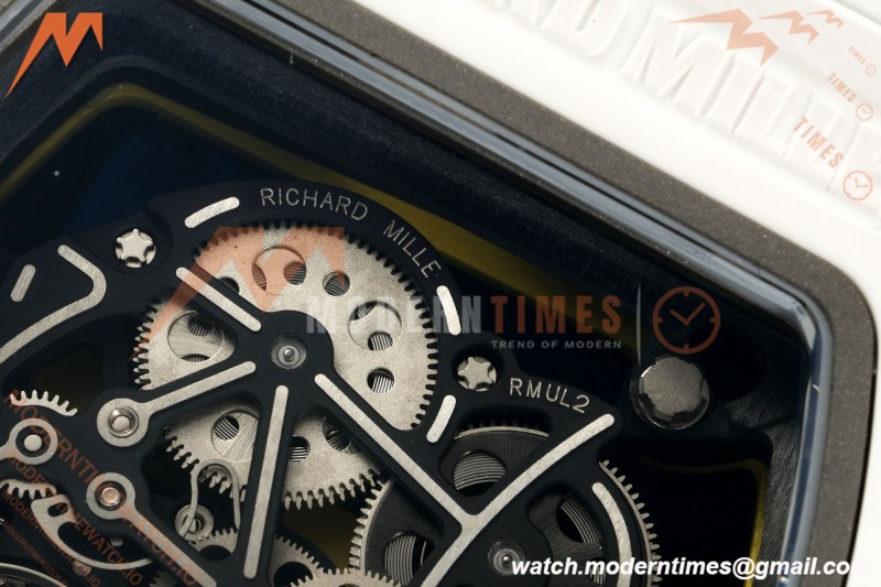 Richard Mille - RM061 Asian Limited Edition White Ceramic Wht/Grn/Yelw Skeleton RF Free Sprung Titanium RMUL2 | 리차드 밀 - RM061 아시아 한정판 화이트 세라믹 화이트/그린/옐로우 스켈레톤 RF 프리 스프링 티타늄 RMUL2