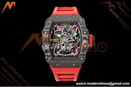 Richard Mille - RM35-02 Custom Made Black NTPT MOD Case FC/RU Red/Blk Skeleton VAF RMAL1 Free Sprung