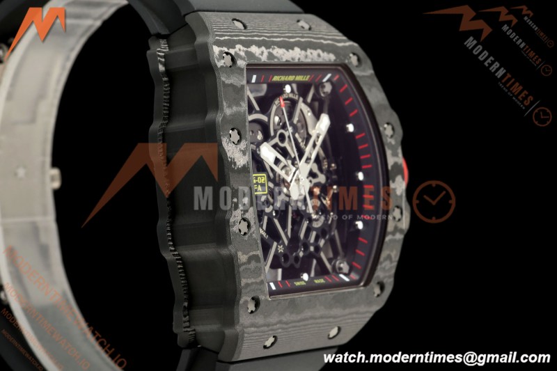 Richard Mille - RM35-02 Custom Made Black NTPT MOD Case FC/RU Blk/Blk Skeleton VAF RMAL1 Free Sprung | Richard Mille - RM35-02 맞춤 제작 블랙 NTPT MOD 케이스 FC/RU 블랙/블랙 스켈레톤 VAF RMAL1 프리 스프링