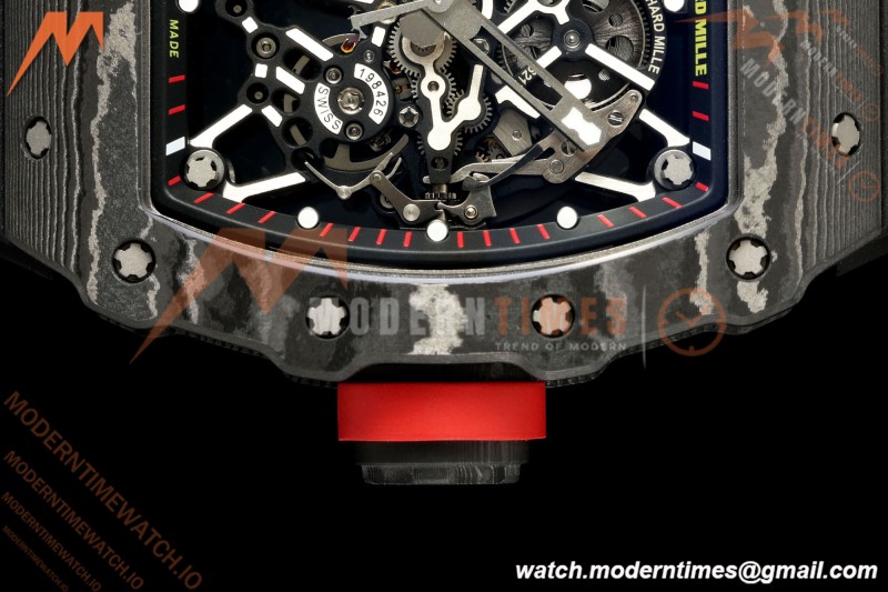 Richard Mille - RM35-02 Custom Made Black NTPT MOD Case FC/RU Blk/Blk Skeleton VAF RMAL1 Free Sprung | Richard Mille - RM35-02 맞춤 제작 블랙 NTPT MOD 케이스 FC/RU 블랙/블랙 스켈레톤 VAF RMAL1 프리 스프링