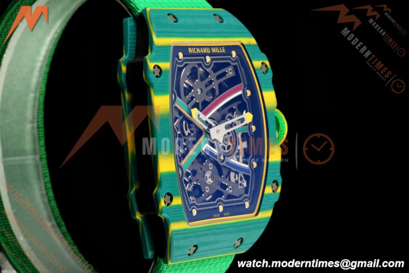 Richard Mille - RM67-02 Wayde van Niekerk South Africa Edition Green NTPT Blk/Red/Blu Skeleton AVF CRMA7 | Richard Mille - RM67-02 Wayde van Niekerk 남아프리카 에디션 그린 NTPT Blk/Red/Blu 스켈레톤 AVF CRMA7