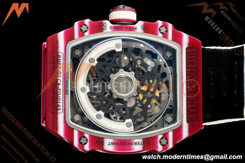 Richard Mille - RM67-02 Mutaz Essa Barshim Qatar Edition Red NTPT Blk/Red Skeleton AVF CRMA7 | 리차드 밀 - RM67-02 무타즈 에사 바르심 카타르 에디션 레드 NTPT 블랙/레드 스켈레톤 AVF CRMA7