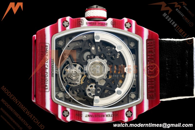 Richard Mille - RM67-02 Mutaz Essa Barshim Qatar Edition Red NTPT Blk/Red Skeleton AVF CRMA7 | 리차드 밀 - RM67-02 무타즈 에사 바르심 카타르 에디션 레드 NTPT 블랙/레드 스켈레톤 AVF CRMA7