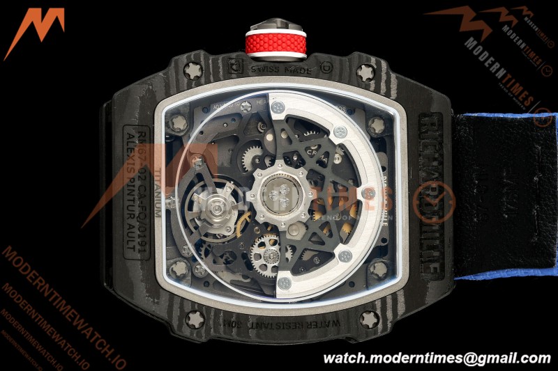 Richard Mille - RM67-02 Sebastien Ogier France Edition Black NTPT Blk/Wht Skeleton AVF CRMA7